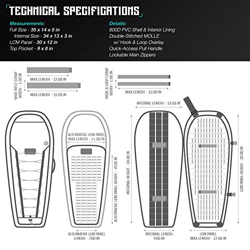 Savior Equipment The Coffin T.g.b Tactical Rifle Soft Case Firearm Carrier Shoulder Sling Pack Padded Bug-Out Bag - Low Profile, Molle Panel, Hook-N-Loop Webbing, 34" Flat Dark Earth Tan #TOP6