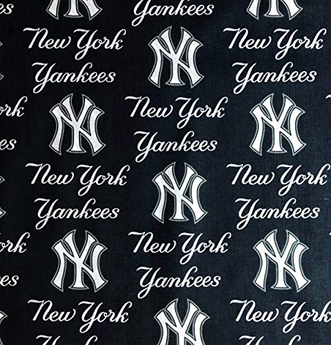 NY Yankees Broadcloth Blue Cotton Fabric - 1/2 Yard for Quilting, Sewing, and Crafting - Officially Licensed MLB Material 3 NY Yankees Broadcloth Blue Cotton Fabric - 1/2 Yard for Quilting, Sewing, and Crafting - Officially Licensed MLB Material - Image 2