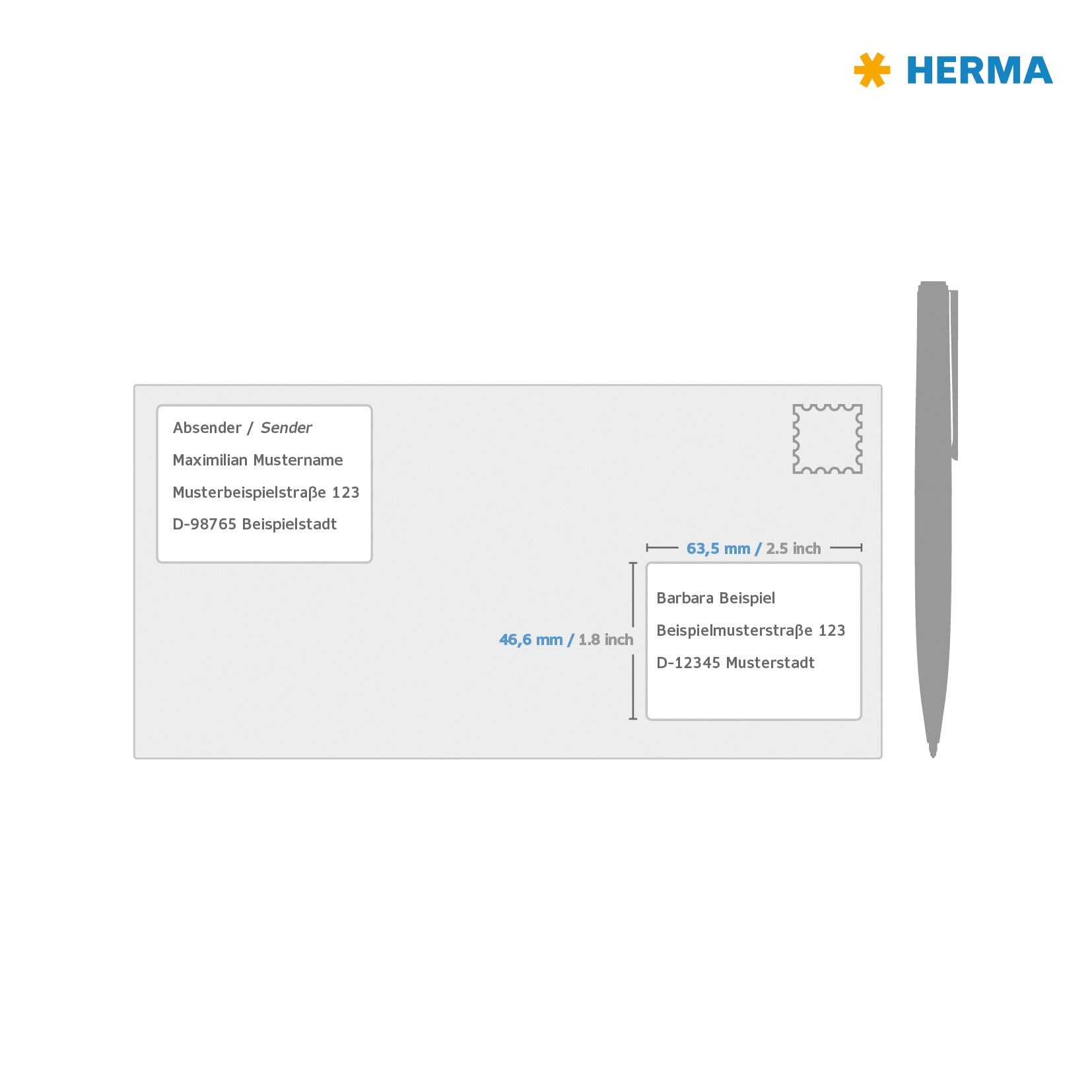 Herma 10302 Étiquettes movables/amovibles 63,5 x 46,6 A4 1800 pièces Blanc