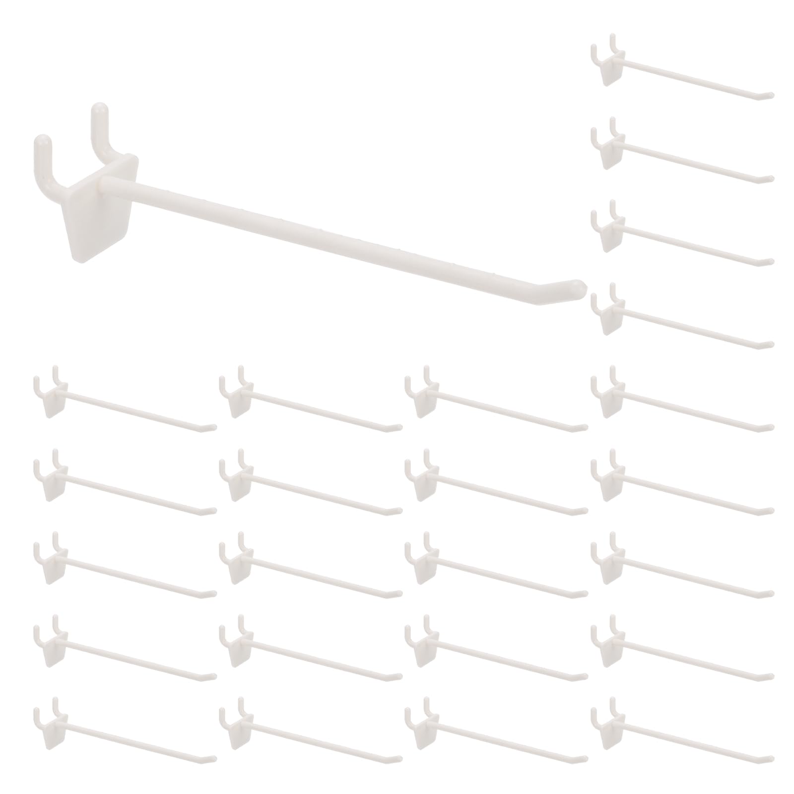 PATIKIL Pegboard Hooks, (6 Inch, Milky White, Fit 1/4" Pegboard) (25 Pcs), ABS Plastic Peg Board Utility Hook Hanger Wall Storage Organizer, Suit for - Garage/Office/Home/Shop