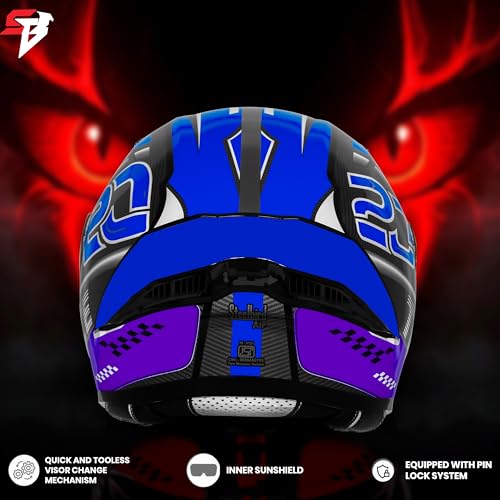 Image of Steelbird SBA-20 Trace ISI Certified Flip-Up Graphic Helmet for Men and Women with Inner Silver Sunshiled