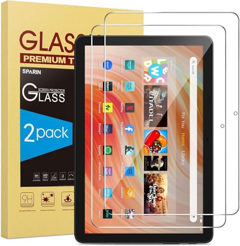 SPARIN 2 Pack Screen Protector for Fire HD 10 Tablet (2023/2021-13th/11th Generation) 10.1 Inch, 9H...