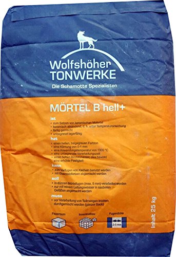 Preisvergleich Produktbild 25 kg Mörtel B hell + Schamottmörtel Schamottemörtel