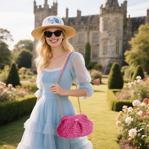 Straw Purse Crossbody Small Beach Bag for Women Vacation Summer Vintage Clutch2