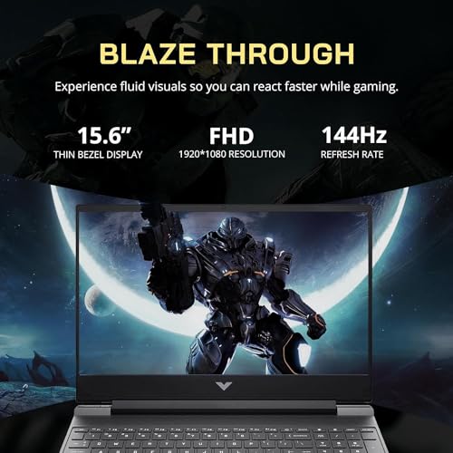 Image of HP Victus RTX 5060 Gaming Laptop, 15.6 inch FHD 144Hz, AMD Ryzen AI 7 350, 32GB DDR5 RAM, 1TB SSD, Holiday Edition, RGB Backlit KB, RJ-45, Bundle with Thunderobot 7-in-1 USB-C Hub, Black, Win 11 Home
