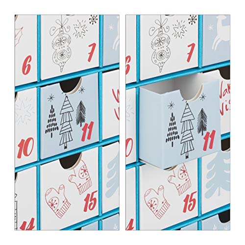 51+yztx4 tL Relaxdays Calendrier de l'Avent DIY 24 boites vides Cubes à remplir soi-même Noël, enfant adulte