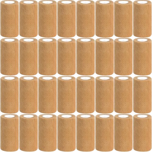 54 Pack Skin Self Adhesive Bandage Wrap Bulk 4 Inch x 5 Yards Cohesive Bandage,Vet Wrap Breathable Elastic Self-Adherent Tape for Stretch Athletic Sports Wrist Ankle Dogs Pet Vet Wrap