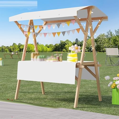 Expositor portátil plegable de madera para vendedores al aire libre, ferias, ferias de manualidades, venta de frutas y flores, diseño de carro, móvil, flexible, color verde, 150 cm de ancho