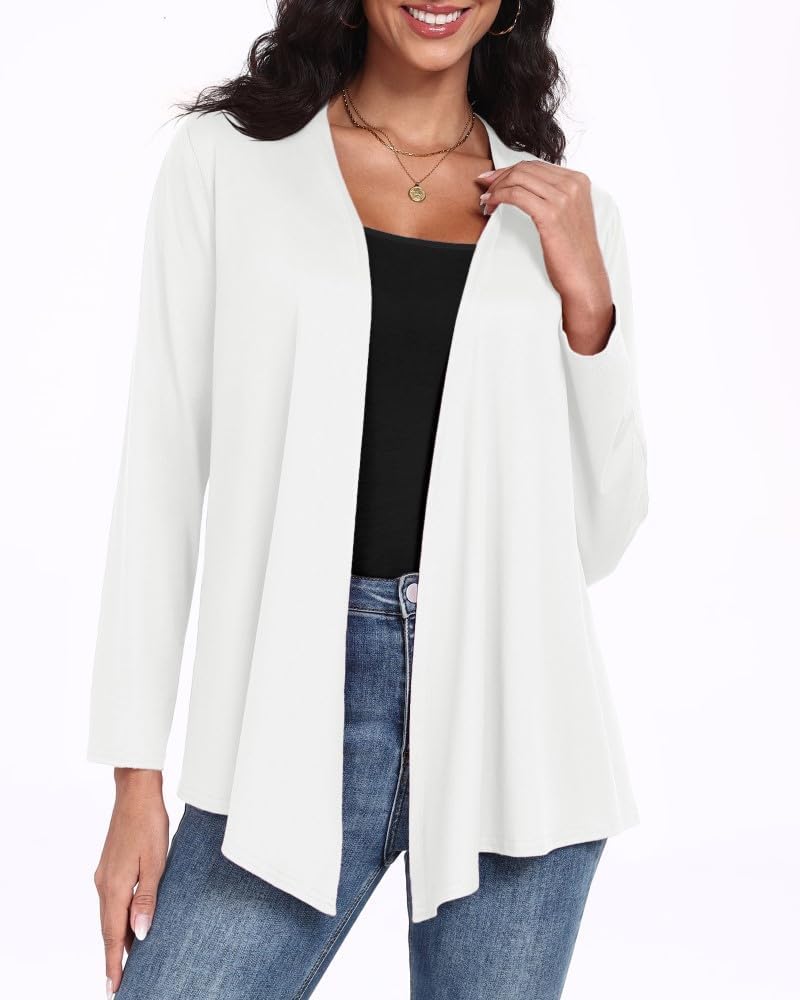 PrinStory Women Lightweight Cardigan Causal Soft Long Sleeve V Neck Cardigan Outerwear Irregular Hem Design Top Ladies Open Front Outwear PrinStory Women Lightweight Cardigan Causal Soft Long Sleeve V Neck Cardigan Outerwear Irregular Hem Design Top Ladies Open Front Outwear
