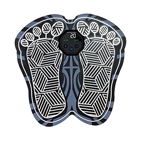 Cigooxm Tapete massageador elétrico para pés Almofada de massagem portátil dobrável para pés 10 modo