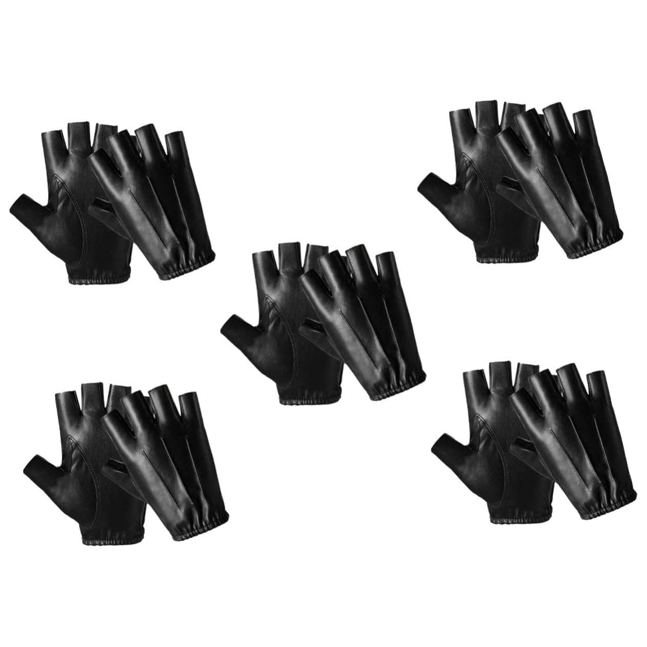 BESPORTBLE 5paia Guanti Da Bicicletta Mezze Ergonomici Pu Antiscivolo Per Attività Outdoor Per Ciclismo e Escursionismo Design Resistente All Usura Per Comfort e Sicurezza