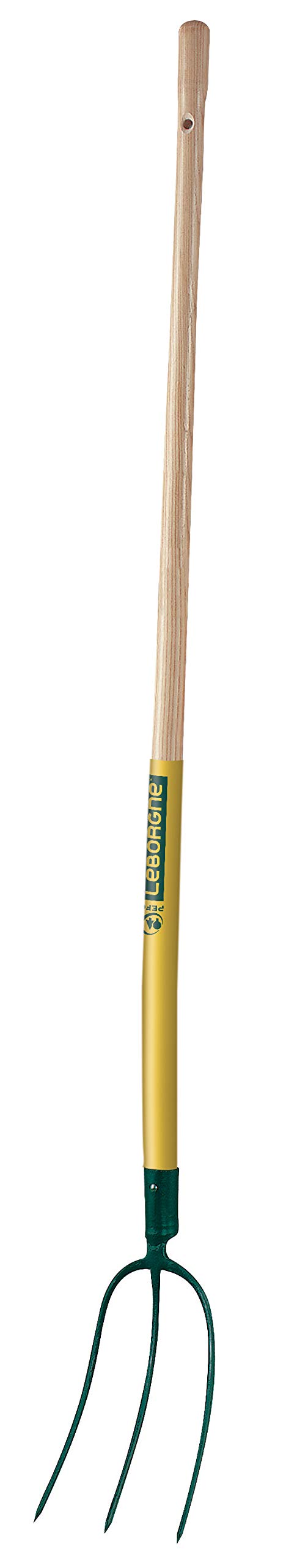 Leborgne, Fourche à Foin Douille 3 dents 26 cm Manche Bois Certifié PEFC 100%, Remplacement facile du manche, Longueur totale 160 cm, Largeur 17 cm, MatièreAcier forgé et trempé/Bois