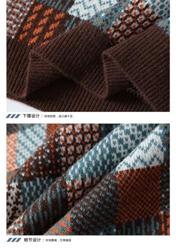 Men's Winter American Retro Casual Round Neck Sweater Loose Long Sleeve Pullover3