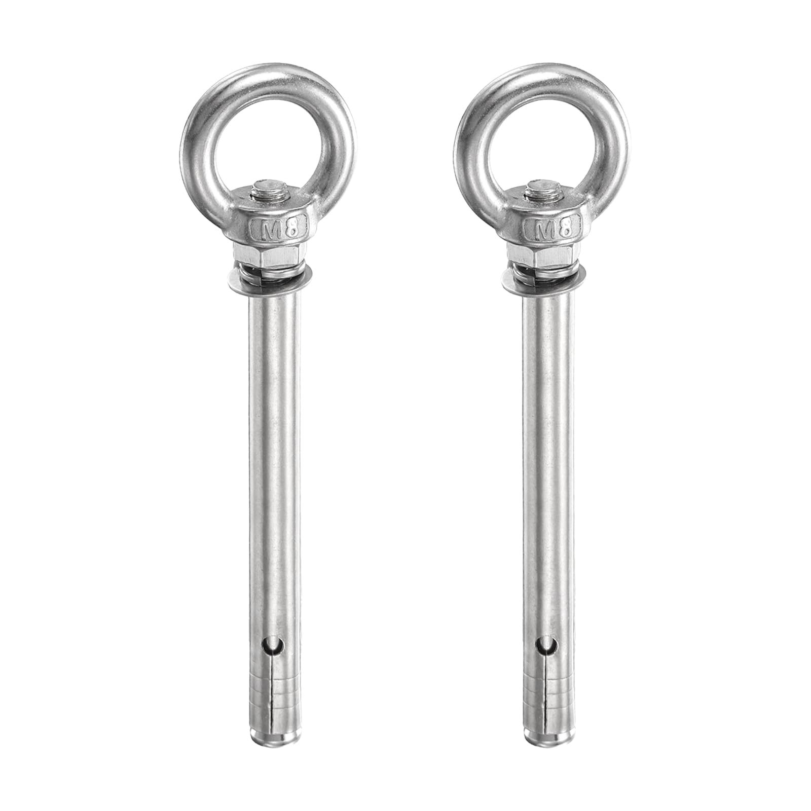 PATIKIL M8x90mm Expansion Lifting Eyebolt, 2 Pcs Stainless Steel Ring Lifting Expansion Bolts Screw Heavy Duty Internal Eye Bolt Fastener with Eye Ring for Concrete Wall Masonry โ image 1