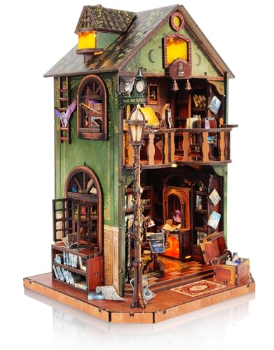 Kit maison de poupée miniature adulte BELEEV : serre-livres en bois 3D pour étagère