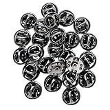 25 Neue Schwarze Verschlüsse Butterfly Clips für Metall Pin Anstecker