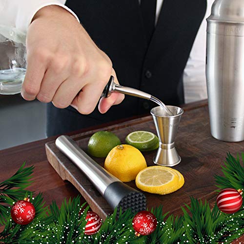 Barvivo Drink Muddler For Cocktails - 8 Inch Professional Stainless Steel Muddler - Durable Cocktail Muddler Set Drink Smasher & Mojito Muddler - Wine Accessories Ideal Valentines Day Gifts For Him #TOP4