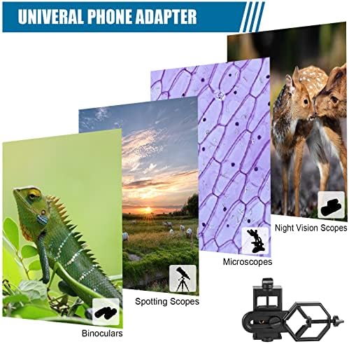 Solomark Universal Cell Phone Adapter Mount - Compatible with Binocular Monocular Spotting Scope Telescope and Microscope - For Smartphone -Telescope Tccessories- Record the Nature of the World