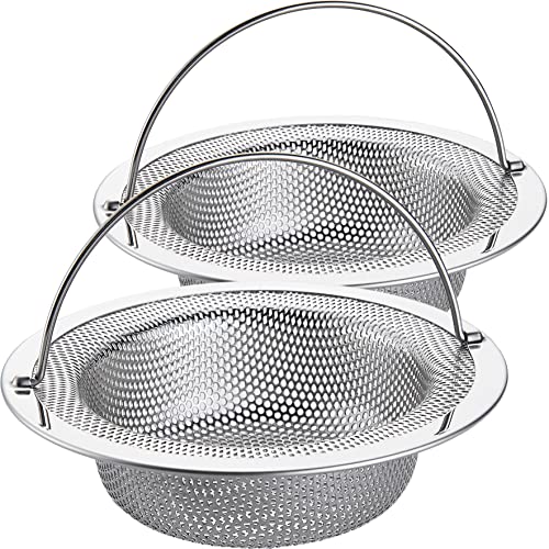 LASSHSWA Sink Strainer Stainless Steel 4.5" Rim (2 Pack)