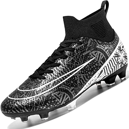 Donbest Fußballschuhe Herren Kunstrasen Fussballschuhe Kinder Jungen Stollen Spikes Cleats Outdoor Sport Football Schuhe Professionelle Trainingsschuhe Fg/Ag,Black EU42