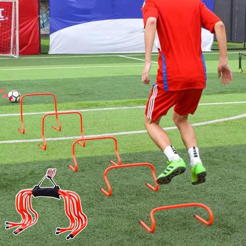 Agility Hurdles Portable Mini Hurdles Five Pack, Different Height Speed Agility Hurdles for Football, Athlete Jumping Training Equipment/Sports Obstacles Pole(50cm(20
