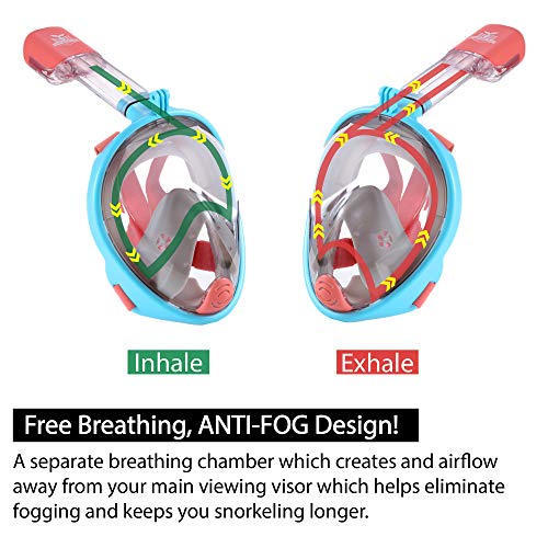 image for Knit Bonbons Outdoor 180° Panoramic View Snorkel Mask Full Face Scuba