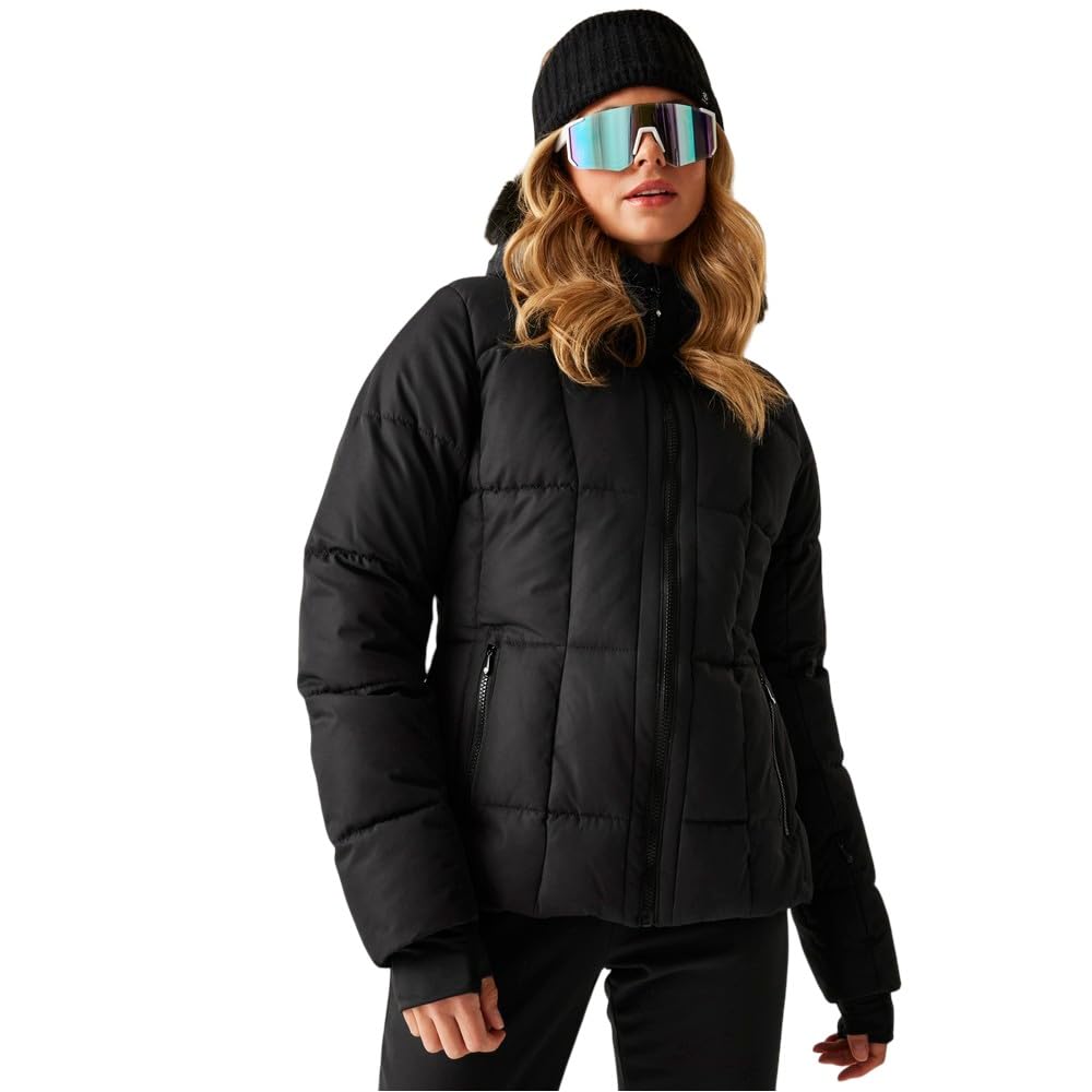 Dare 2B Women's Black Glamorize Vi Swarovski Crystal Waterproof Insulated Jacket in Size 12, Sports Direct