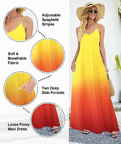 Image of Wolddress Womens Maxi Dress with Pockets 2026 Casual Strap Plus Size Loose Plain Long Office Summer Beach Travel Dresses S-5X