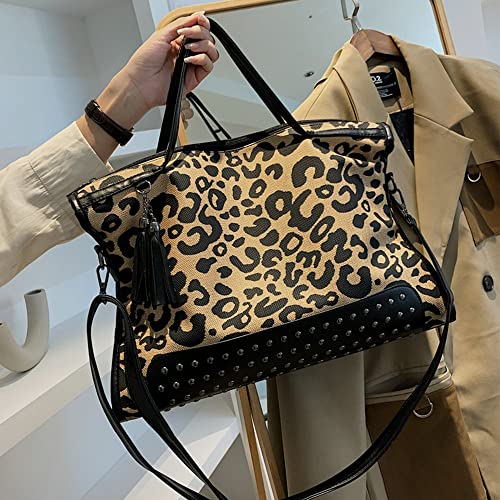 Bolso oversized leopardo para mujer miniatura 2