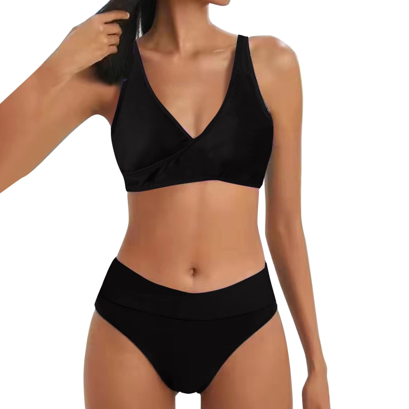 Genérico Bikinis Red Point Biquini Mujer Push Up Bikini de Cintura Alta para Mujer, bañador Sexy de realce de Dos Piezas, Traje de baño Vintage de Dos Piezas, Conjunto Bikinis Mujer Tanga