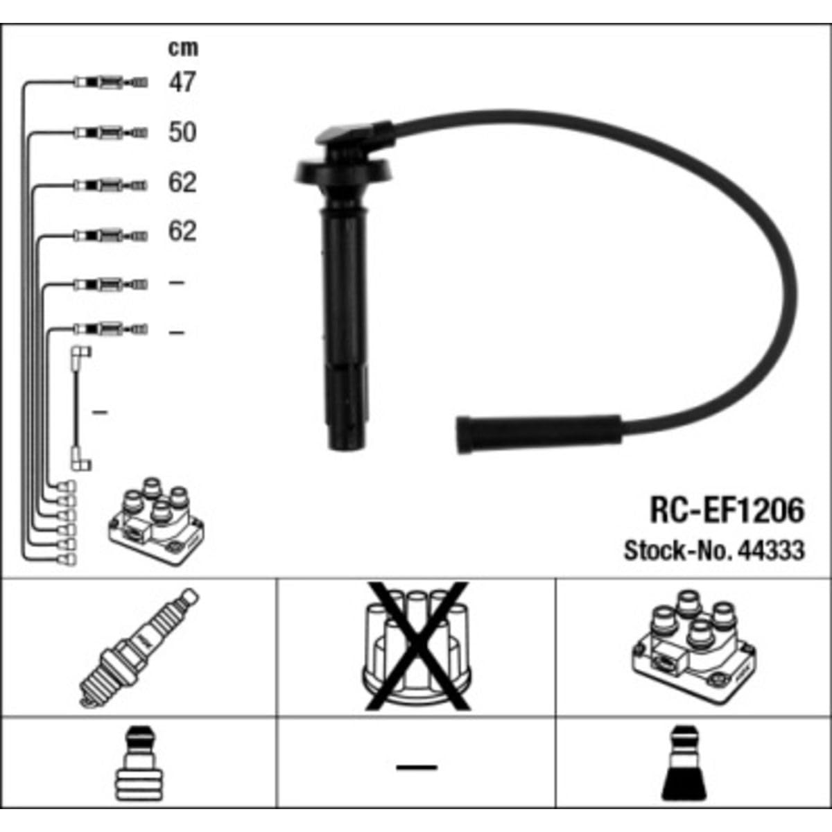 Cavo candela NGK | RC-EF1206, 44333