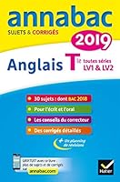 Annales Annabac 2019 Anglais Tle LV1 et LV2: sujets et corrigés du bac Terminale toutes séries (Annabac, 5) 2401045422 Book Cover