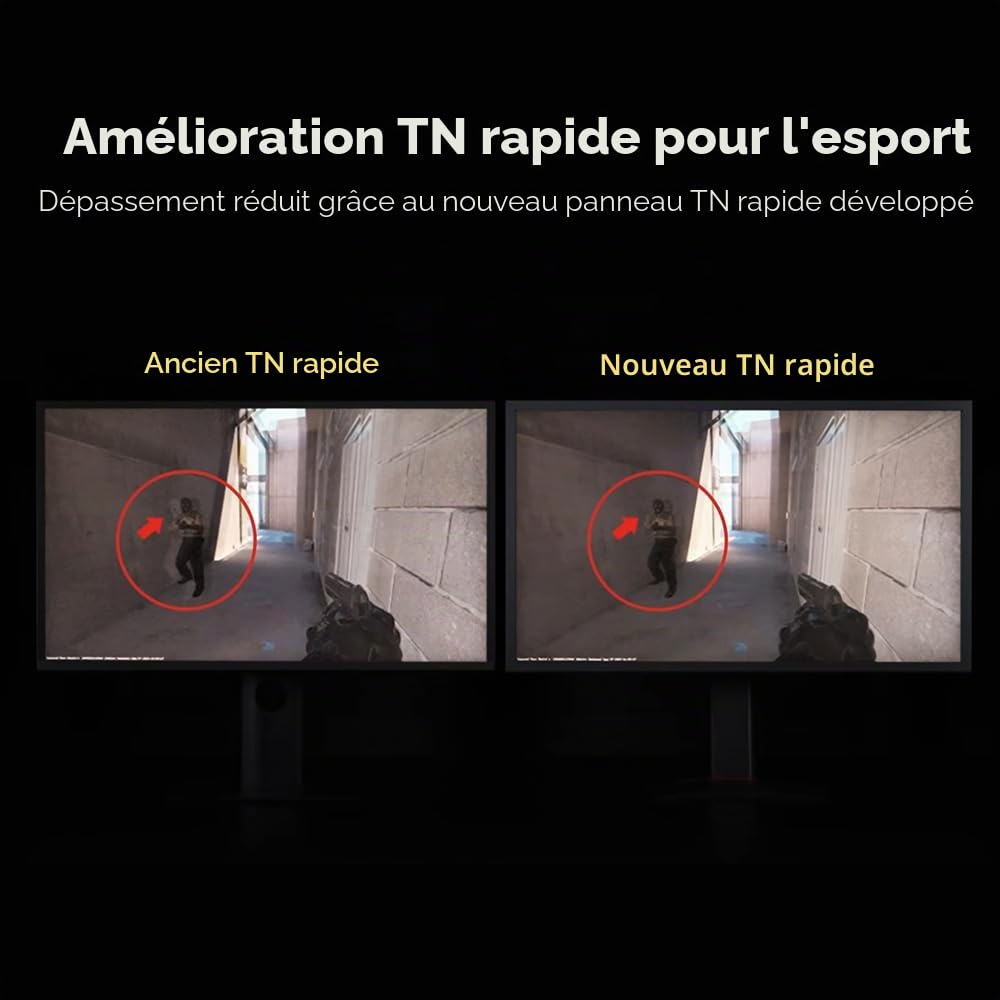 BenQ Zowie XL2540X+ 24,1" Écran Gaming Esports 280Hz, 1080p, Dalle Fast TN, XL Setting to Share, réglage en Hauteur à roulements industriels, S Switch et visière Anti-Reflets.