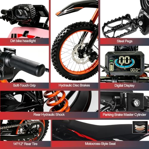 60V 28.8Ah Electric Dirt Bike for Adults