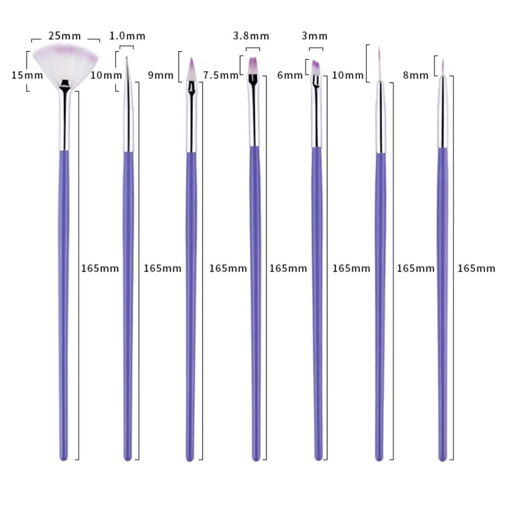 7PCS Nail Brushes All for Manicure Nail Art Tools Painting Gel Tool Kits Hybrid Varnishes Brushes Set DIY Nail Gel
