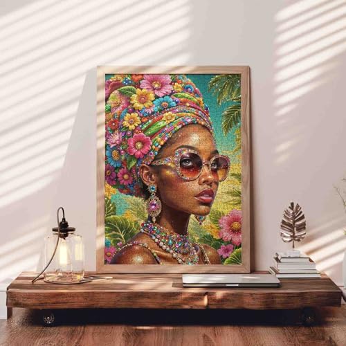 Puzzle de 1000 Piezas Mujer Afro Africana Modelo de Moda 27"x20" miniatura 3