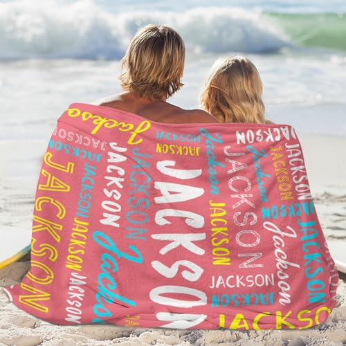 Personalized Name Blanket Customized Baby Blankets for Girls Boys Adults Monogrammed Blankets and Throws Christmas Birthday Mothers Fathers Valentines Day Gift