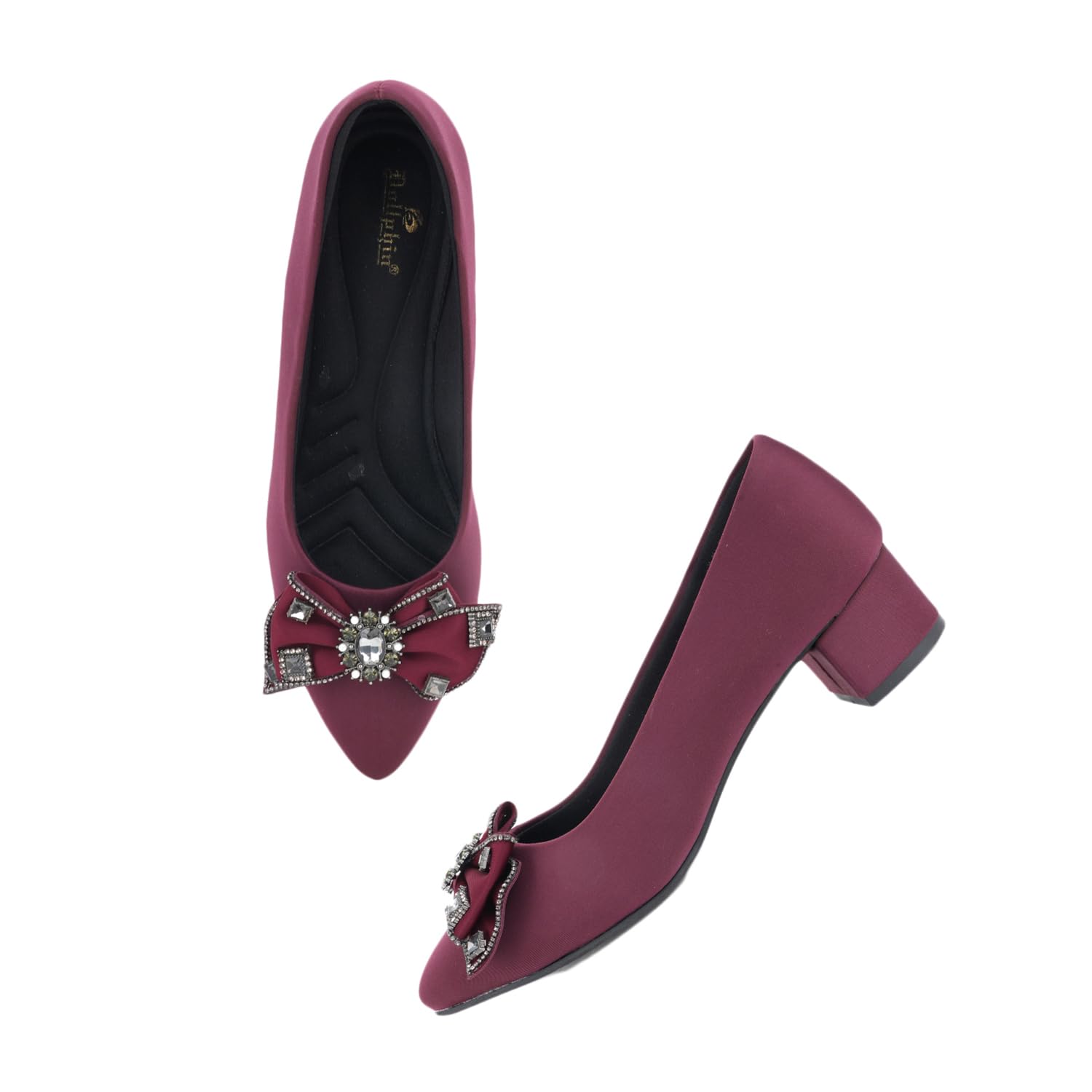 Women Pointed Toe Block Heel Pump Slip on Exclusive Tie Stylish & Comfortable Ballerinas DSN-19-image-39