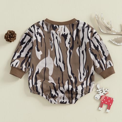 Baby Boy Duck Hunting Clothes Short Sleeve Camo Bubble Romper Shirt Onesie Bodysuit Infant Summer Outfit3