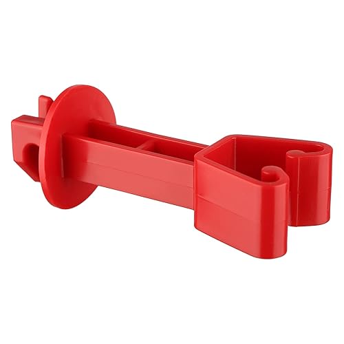 Miniatura 3 de Aisladores para alambre eléctrico de valla de 25 piezas, enlace de cadena, poste en U, aislante extendido, cerca de granja, rojo..
