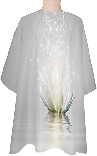 Lotus Barber Hair Cutting Cape with Metal Snap Closure, Salon Hairdressing Gown 63"× 56", Waterproof & Light Weight & Machine Washable - Magic