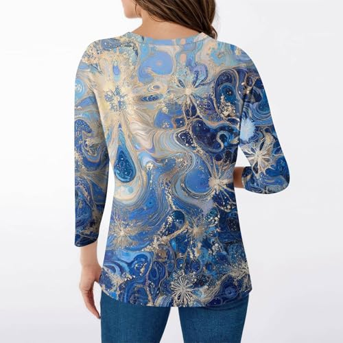 HTHLVMD Womens 3/4 Length Sleeve Tunic Tops Summer Fall Outfits 2025 Three Quarter Sleeve Casual V Neck T Shirts for Women