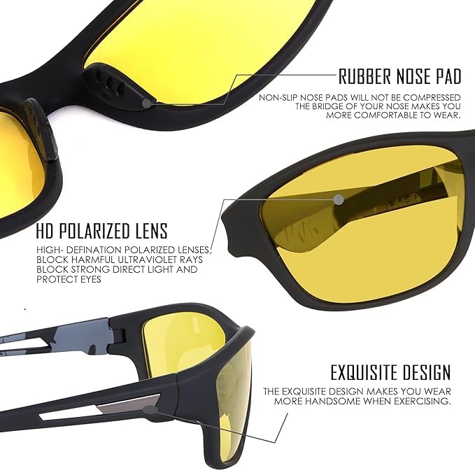 Image of Black Jones Sports Sunglasses for men and women Cycling Mountain Travelling Cricket Trekking Baseball Fishing Cycling Running Golf Motorcycle Tac Glasses UV400