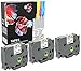 Produktbild 3x Schriftband kompatibel für P-Touch TZe231 TZ231 PT-1000 1005 1010 3600 9600 D210 D210VP D400 D600VP E300VP E550WVP H101C H101GB H105 H110 H300 H500 P700 P750W schwarz auf weiß | 12mm x 8m