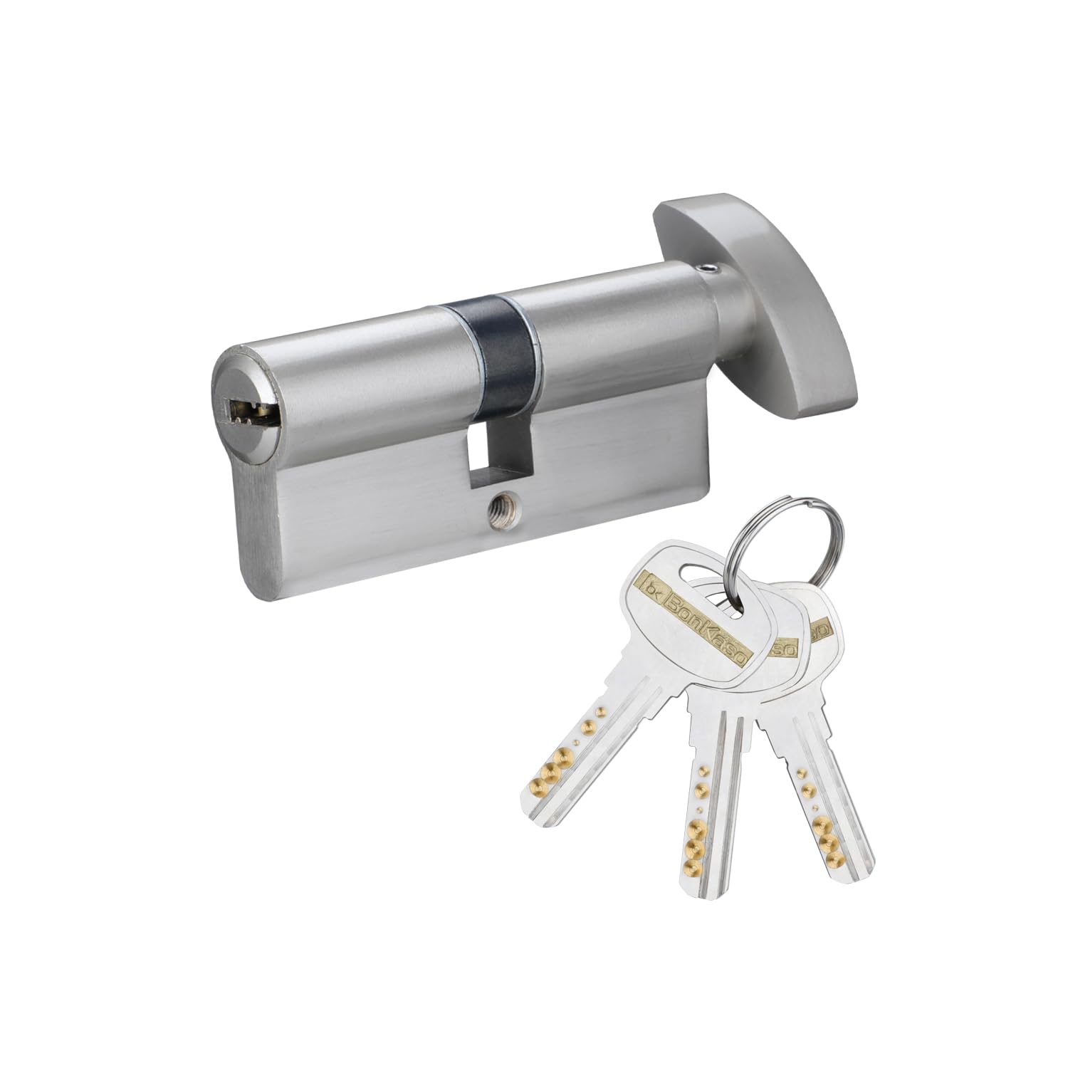 BonKaso Euro Profile Brass Lock Cylinder 70MM for Mortise Handle Lock Fittings for Wooden Door with 3 Keys (SS) (B0CWRZSHKQ) Amazon Price History, Amazon Price Tracker