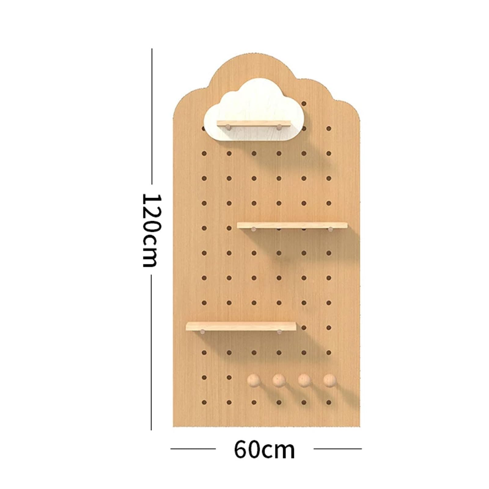Panel Perforado Herramientas Pared Tablero Multicapa de Madera Maciza Estante Modular Pared Altura de Capa Ajustable Pegboard Wall Organizer Capacidad de Carga Por Capa: 10 Kg(Gray)