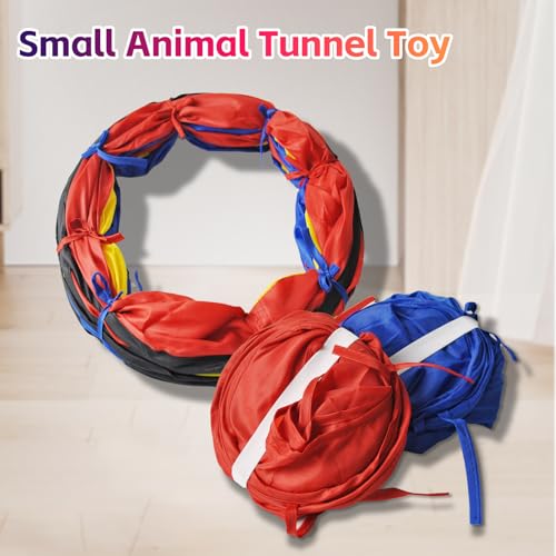 Image of Large Rabbit Tunnel,Collapsible Bunny Tunnels Hideouts,Colorful Tubes for Rabbits XL Indoor Outdoor Small Animal Interactive Toys