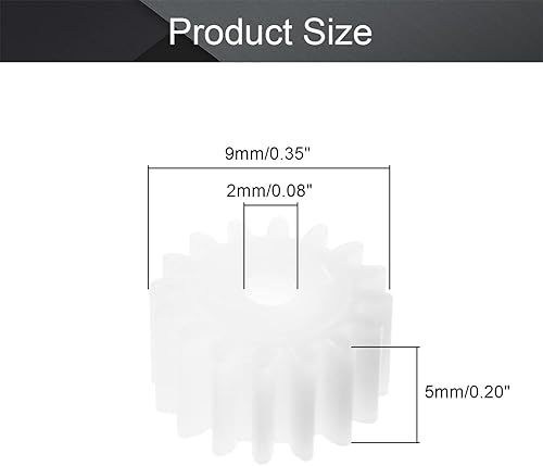 Miniatura 2 de Othmro Engranajes de plástico 16 dientes modelo 162A engranajes de reducción engranajes de gusano de plástico para RC coche robot motor