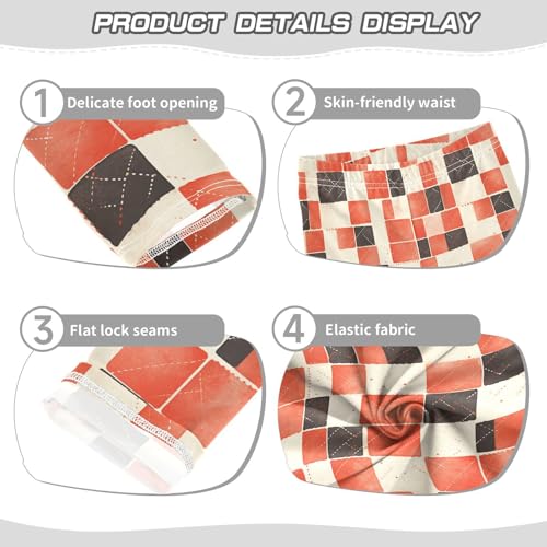 KLL Buffalo Plaid Red Black Toddler Girls Active Leggings Comfortable Full Length Pants Gym3