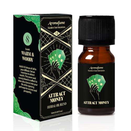 Attract Money Diffuser Oil Blend | 10 ml | Warm & Woody Scent | Blend of Cinnamon & Sandalwood to Attract Abundance | Manifestation & Mindfulness